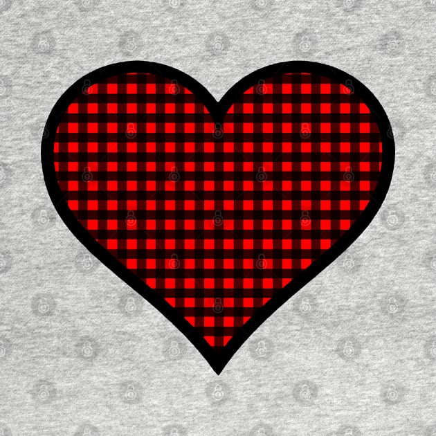 Red and Black Gingham Heart by bumblefuzzies